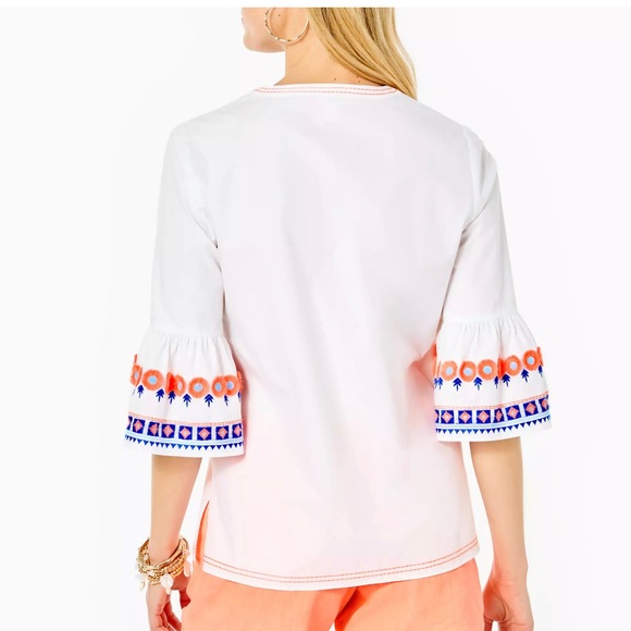 Lilly Pulitzer Rosa Tunic resort white size Medium worn once - Picture 2 of 8